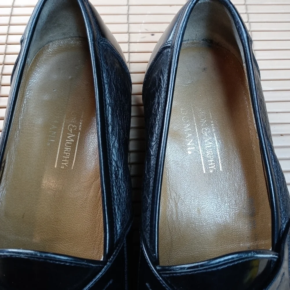 Johnston Murphy Domani Black Leather kiltie tassel Loafer made in Italy …